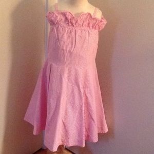 Girl's Pink Seersucker Sundress